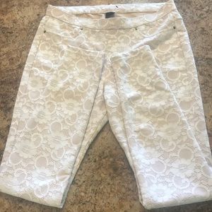 Nude, floral lace, leggings